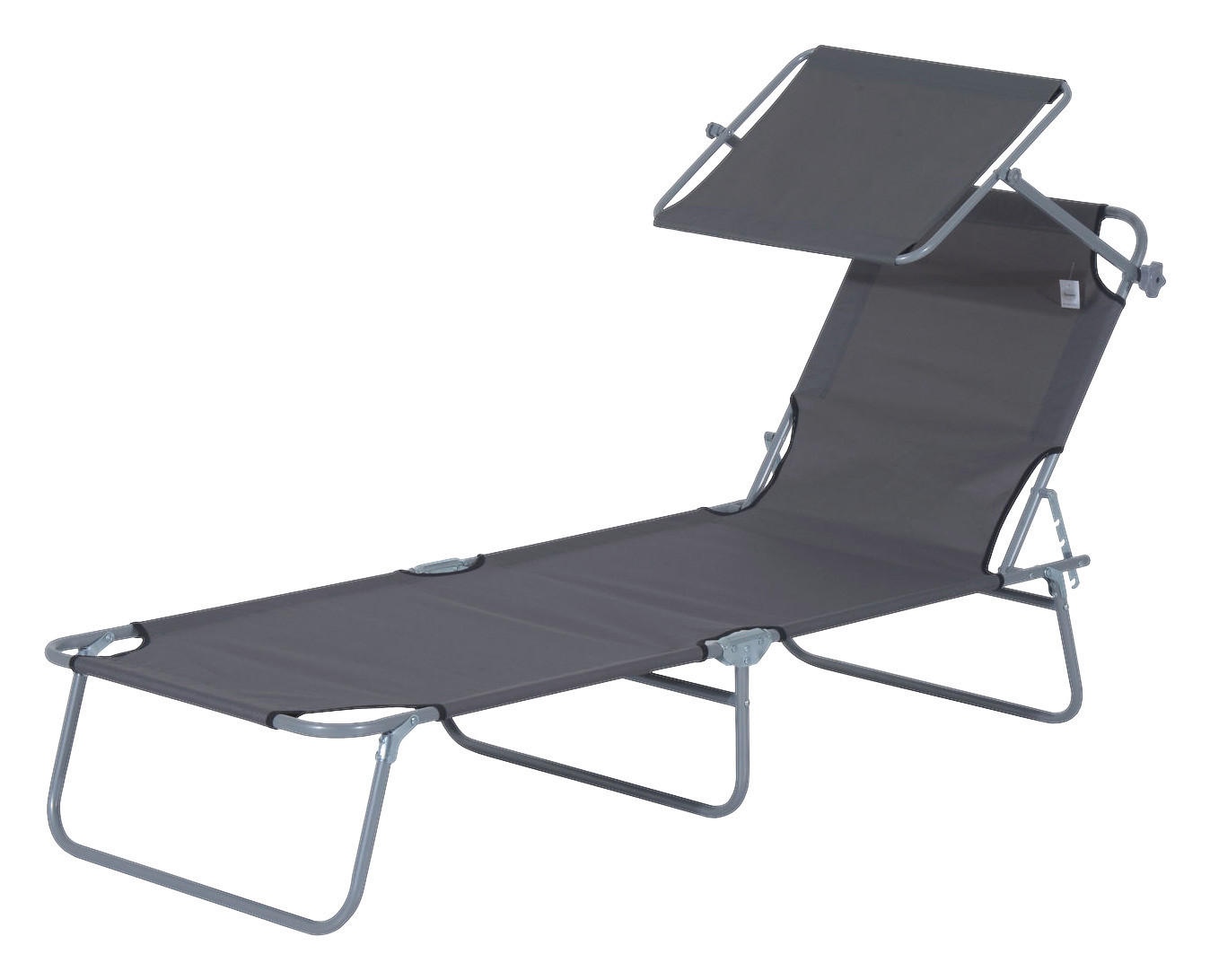 Outsunny Sonnenliege grau Metall B/H/L: ca. 58x36x187 cm Sonnenliege - grau (187,00/58,00/36,00cm) - Outsunny