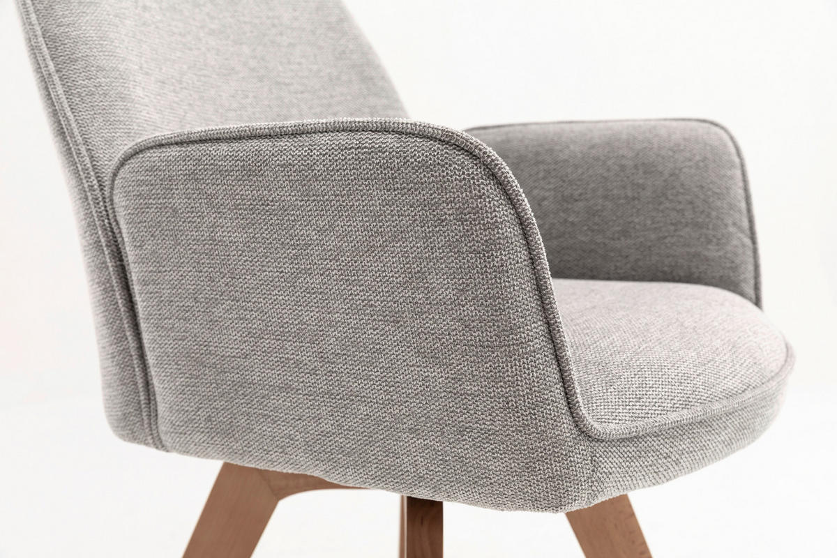 Stuhl TONY Eiche grau Holz Stoff B/H/T: ca. 57x89x61 cm TONY - Eiche/grau (57,00/89,00/61,00cm) - byLIVING