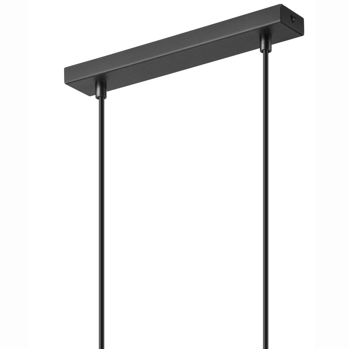 Lamkur Pendelleuchte schwarz Glas Stahl B/H/L: ca. 8x105x30 cm GU10 2 Brennstellen AURELIA - schwarz (30,00/8,00/105,00cm) - Lamkur