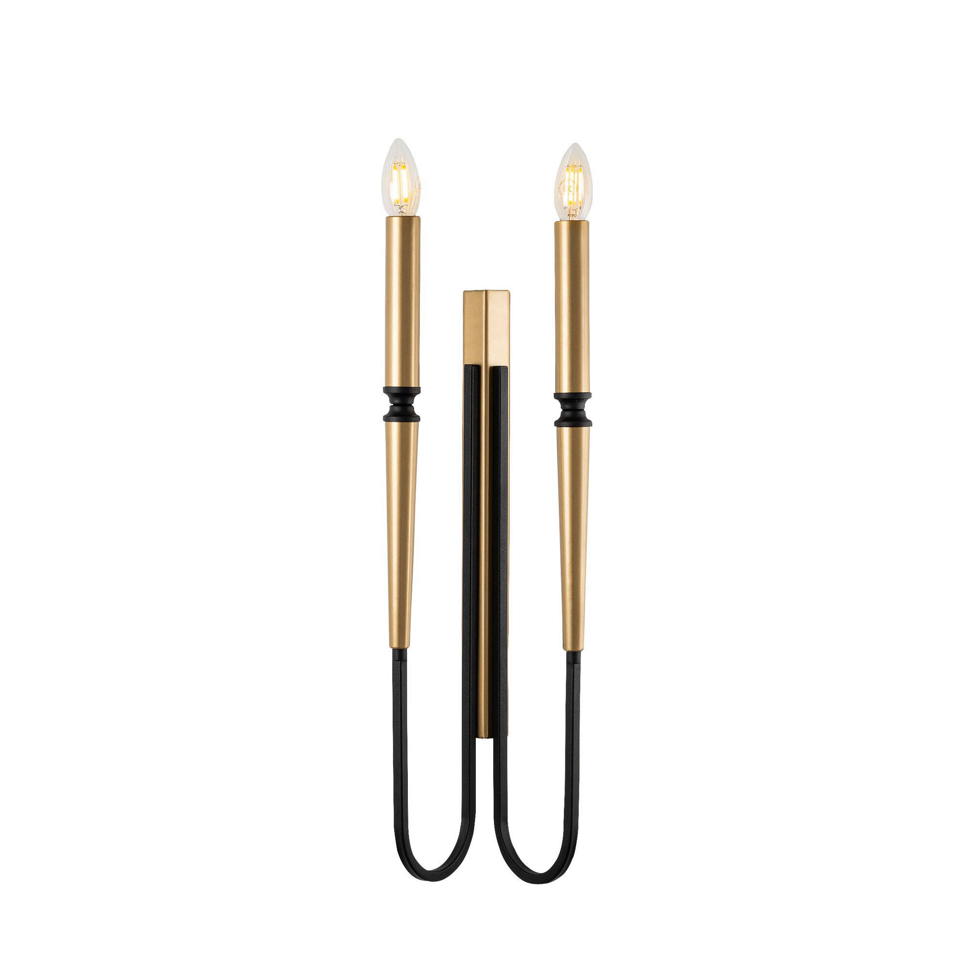 Opviq Wandleuchte schwarz Metall B/H/L: ca. 58x12x18 cm E14 1 Brennstellen Lum - schwarz (18,00/58,00/12,00cm) - Opviq