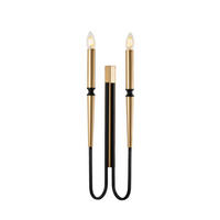 Opviq Wandleuchte schwarz Metall B/H/L: ca. 58x12x18 cm E14 1 Brennstellen Lum - schwarz (18,00/58,00/12,00cm) - Opviq