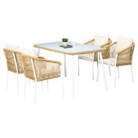 Outsunny Bistro-Set gelb Aluminium B/H/L: ca. 80x74x140 cm Bistro-Set - gelb (140,00/80,00/74,00cm) - Outsunny