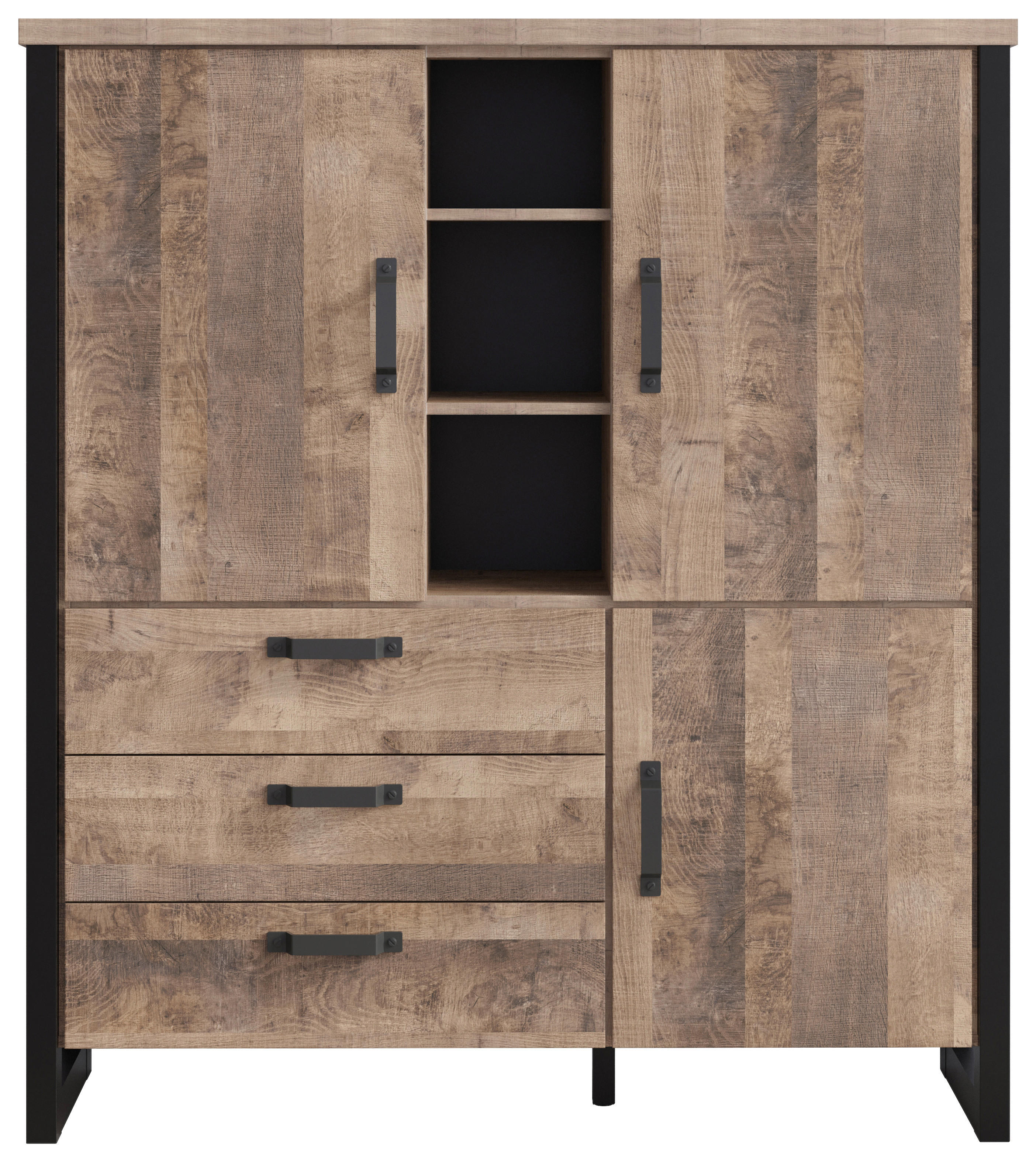 Highboard Emile Eiche Tabak Nachbildung B/H/T: ca. 138x155x45 cm