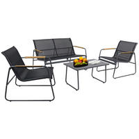 VCM Gartensitzgruppe Lexila schwarz Textilene B/H/L: ca. 110x76x74 cm Lexila - schwarz (74,00/110,00/76,00cm) - VCM