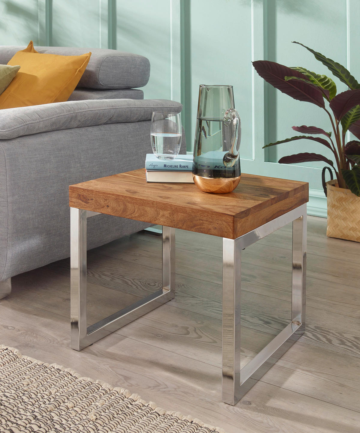 Beistelltisch rosenholz Holz B/H/T: ca. 45x40x45 cm Beistelltisch GUNA - rosenholz (45,00/40,00/45,00cm) - Wohnling