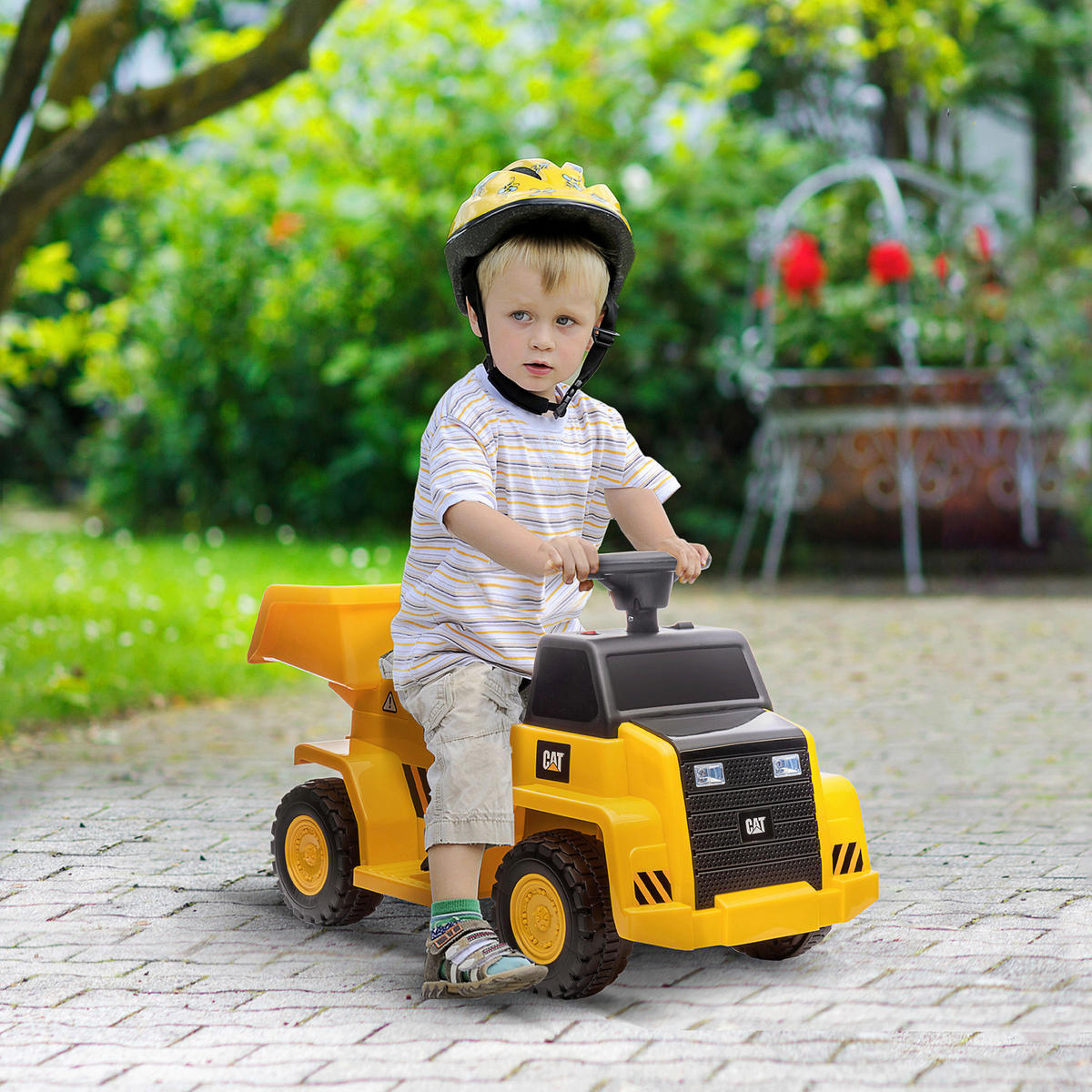 HOMCOM Elektro Kindertraktor gelb B/H/L: ca. 36x74,5x43,5 cm Elektro_Kindertraktor - gelb (43,50/36,00/74,50cm) - HOMCOM