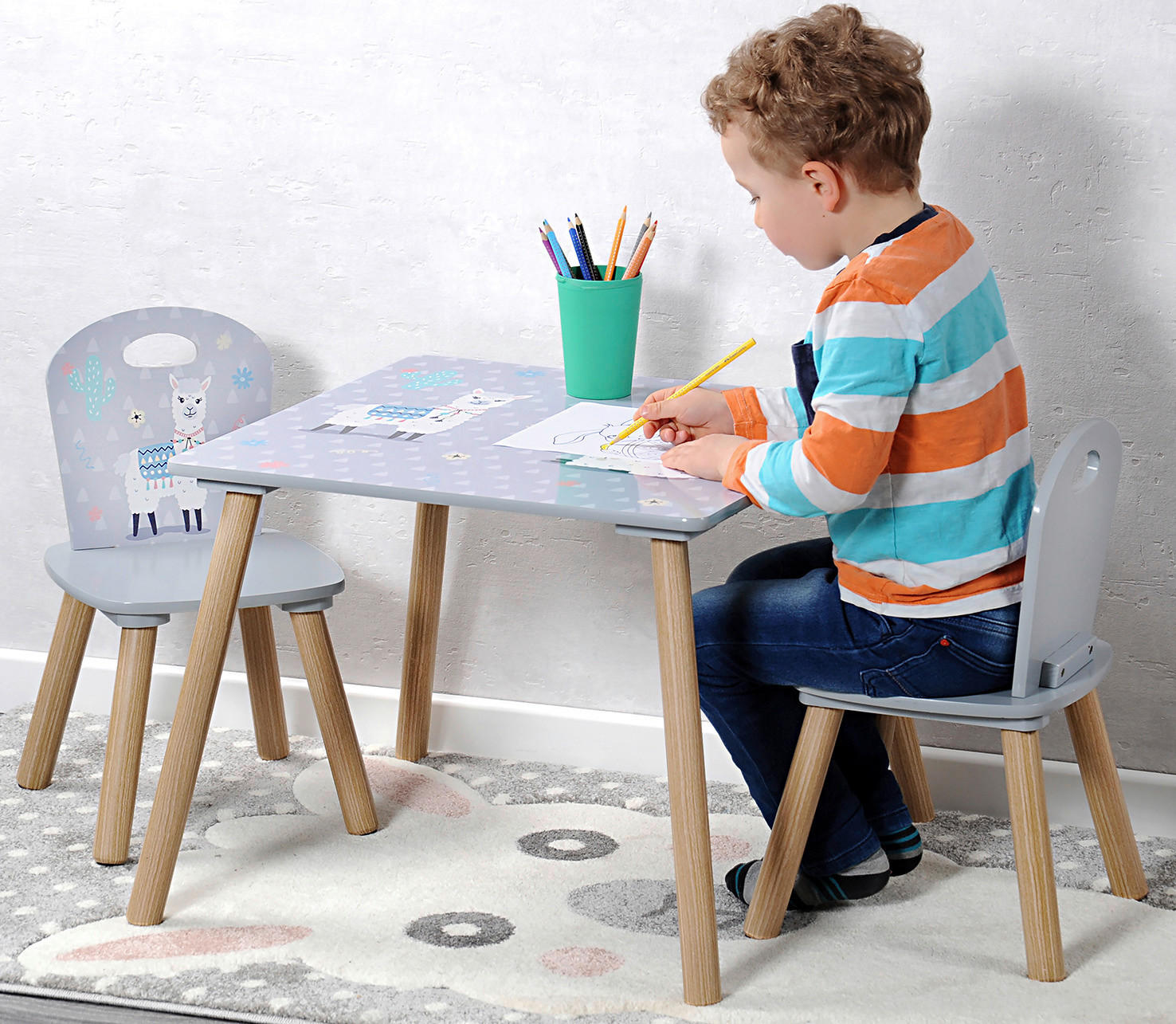 Kesper Kindertisch mit zwei Stühlen multicolor Spanplatte Kindertisch_mit_2_Stühlen - multicolor - Kesper
