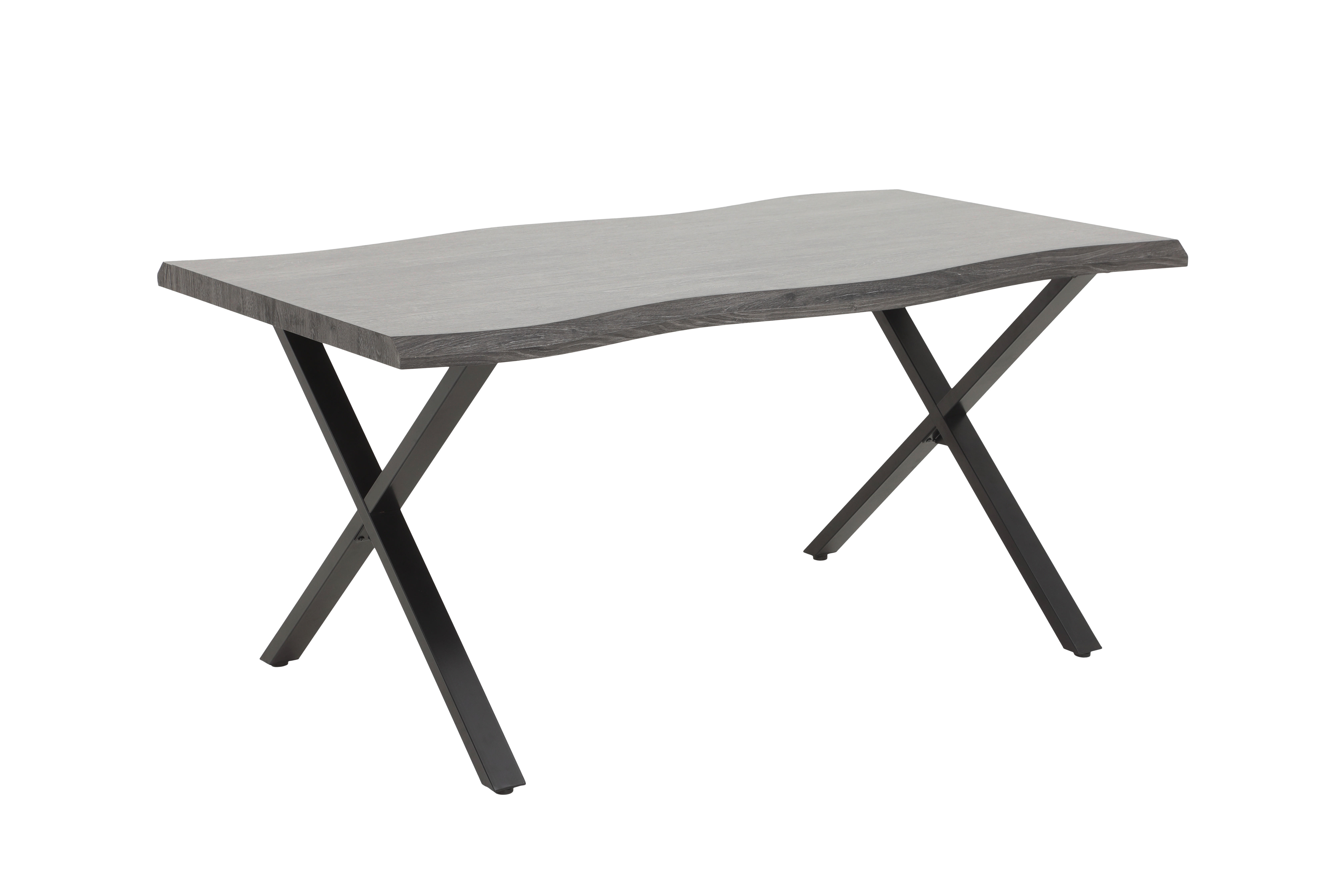 Esstisch Gerda grau Akazie Nachbildung B/H/T: ca. 140x76x90 cm Gerda - schwarz/grau (140,00/76,00/90,00cm)