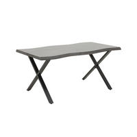 Esstisch Gerda grau Akazie Nachbildung B/H/T: ca. 140x76x90 cm Gerda - schwarz/grau (140,00/76,00/90,00cm)