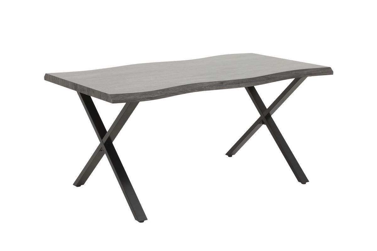 Esstisch Gerda grau Akazie Nachbildung B/H/T: ca. 140x76x90 cm Gerda - schwarz/grau (140,00/76,00/90,00cm)