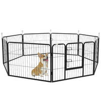 PawHut Tier-Zubehör schwarz Polypropylen H/L: ca. 80x60 cm Welpenauslauf - schwarz (60,00cm) - PawHut