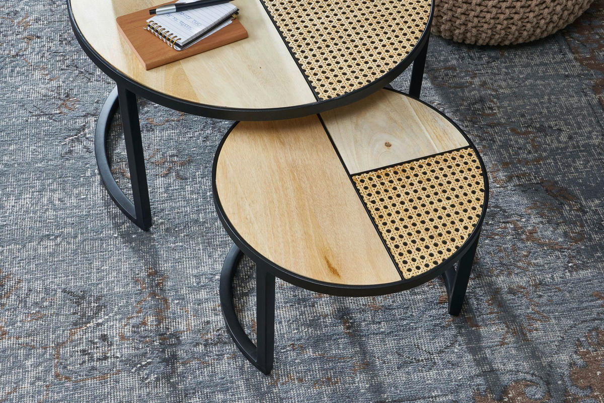 Couchtisch 2er-Set. braun B/H/T: ca. 60x37x60 cm 2er-Set. - braun (60,00/37,00/60,00cm) - Wohnling