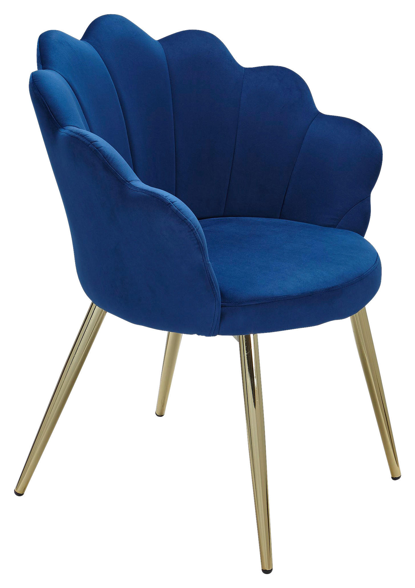 Stuhl blau gold Stoff Eisen B/H/T: ca. 47,5x80x53 cm