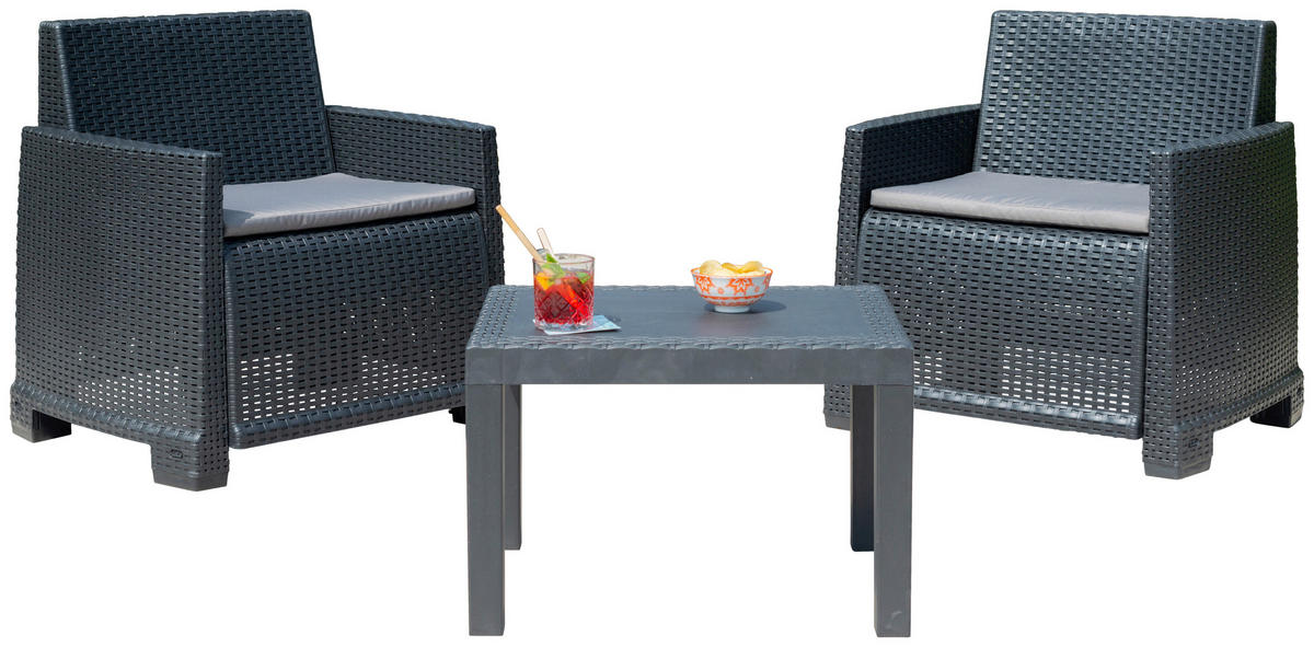 ProGarden Loungeset Orta anthrazit Kunststoff Orta - anthrazit - ProGarden