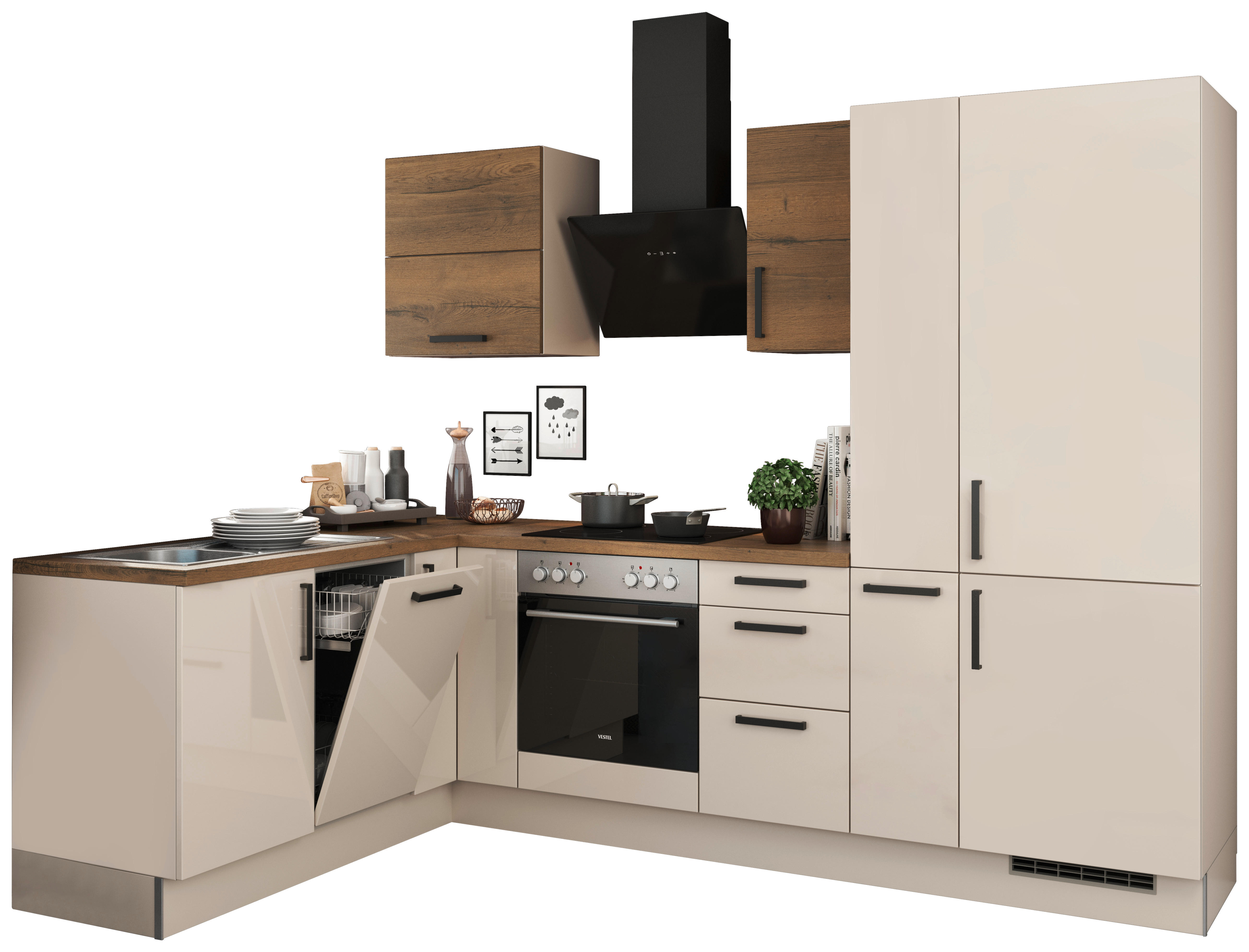 artego Winkelküche Eco Angoragrau B/L: ca. 275x175 cm Eco - Eiche/Angoragrau (275,00/175,00cm) - artego