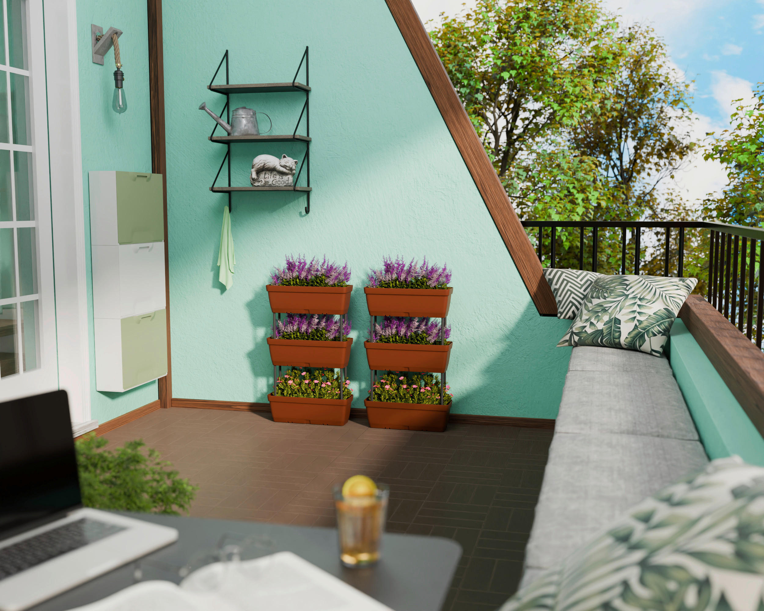 Thumbnail - Lolego Veg Pflanzständer braun Polypropylen B/H/L: ca. 17x32x50 cm