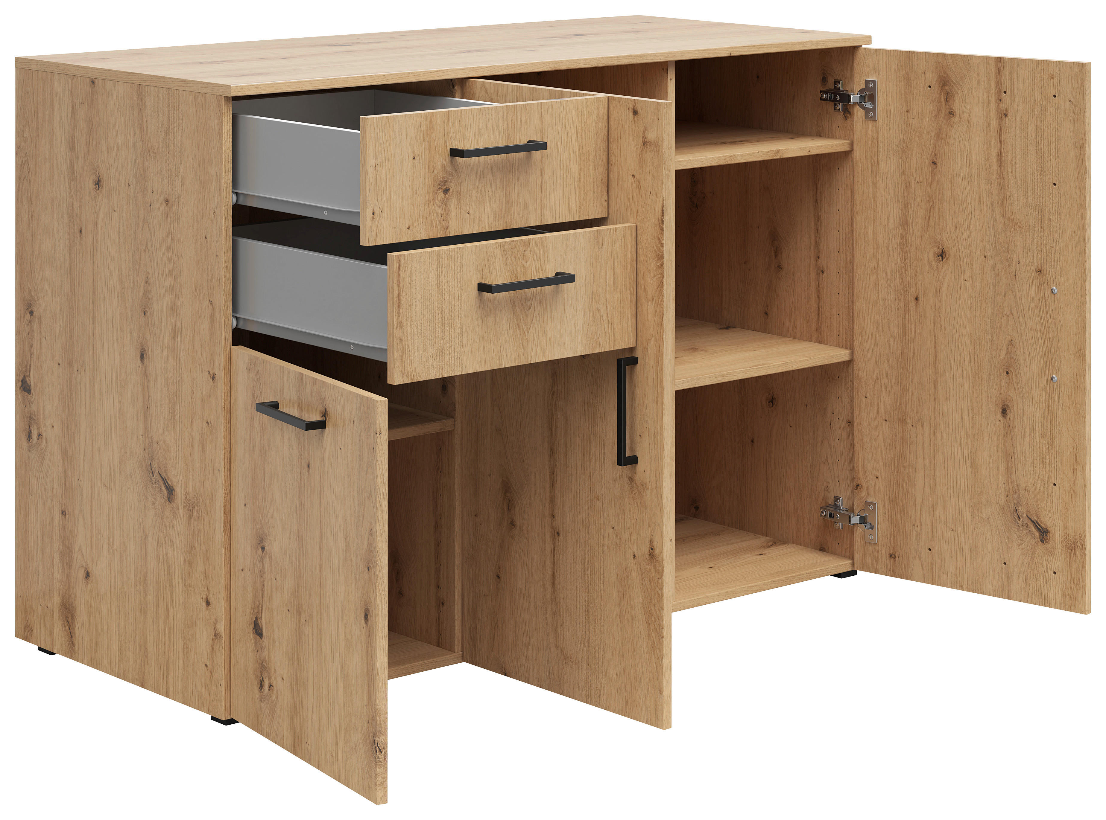 Kommode Multi-Stauraum Typ 29 Eiche Artisan Nachbildung B/H/T: ca. 120x83x52 cm Multi-Stauraum Typ 29 - Eiche (120,00/83,00/52,00cm)