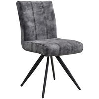 Drehstuhl Porto anthrazit Microfaser B/H/T: ca. 58x94x60 cm Porto - schwarz/anthrazit (58,00/94,00/60,00cm)