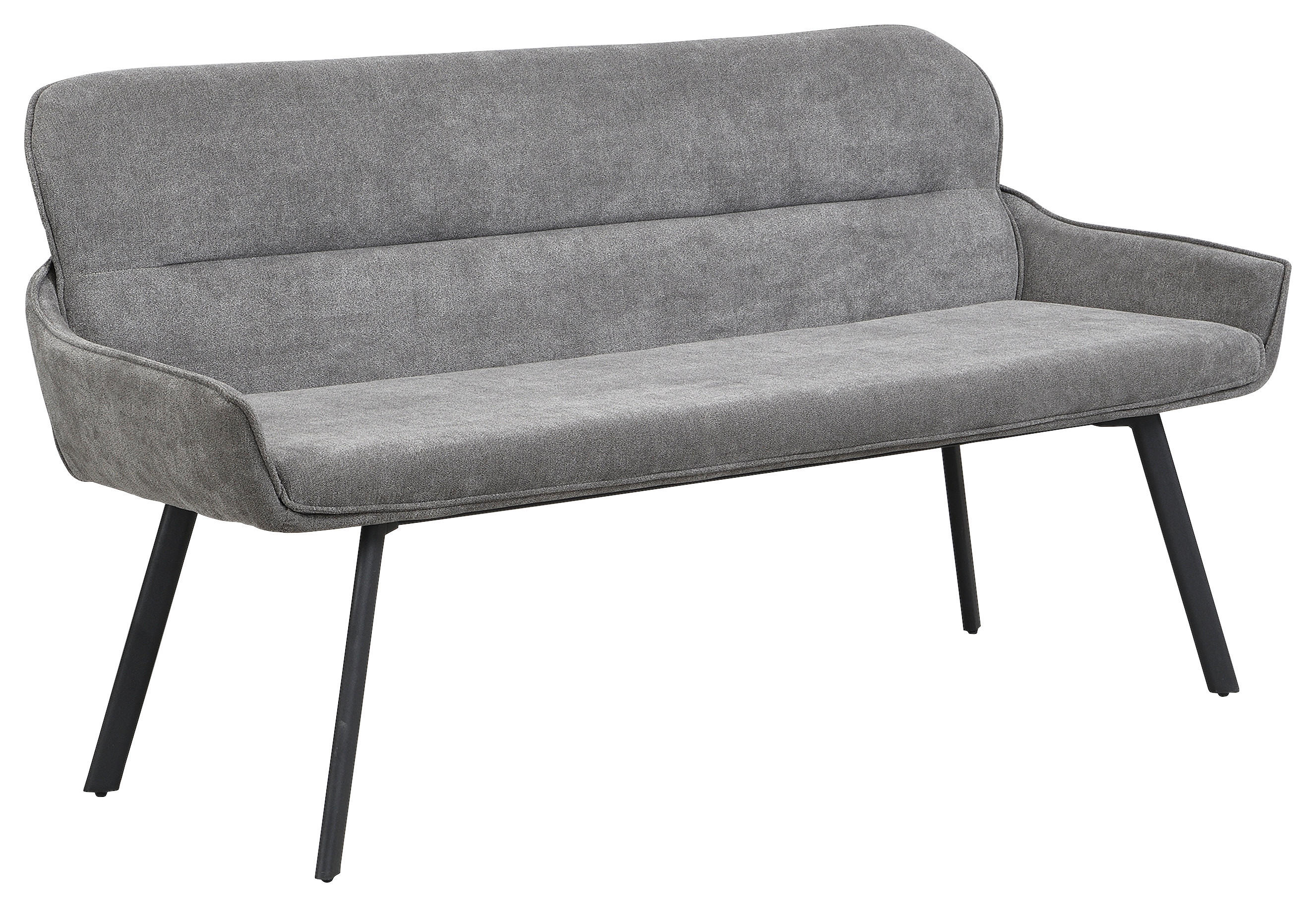 Sitzbank RICO schwarz grau Metall Stoff B/H/T: ca. 160x90x62 cm RICO - schwarz/grau (160,00/90,00/62,00cm) - byLIVING
