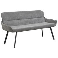 Sitzbank RICO schwarz grau Metall Stoff B/H/T: ca. 160x90x62 cm RICO - schwarz/grau (160,00/90,00/62,00cm) - byLIVING