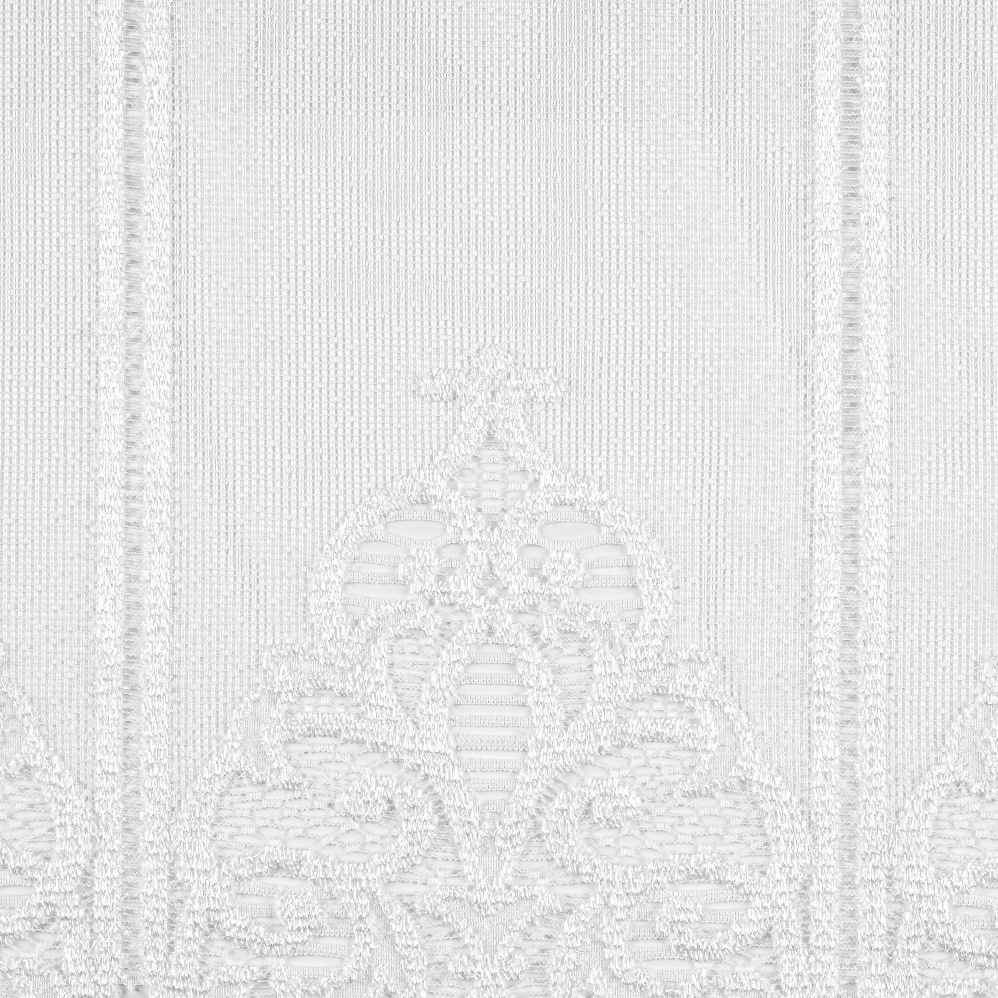 Scheibengardinen-Meterware Broché Ornament weiß H: ca. 90 cm Broché Ornament - weiß (90,00cm)