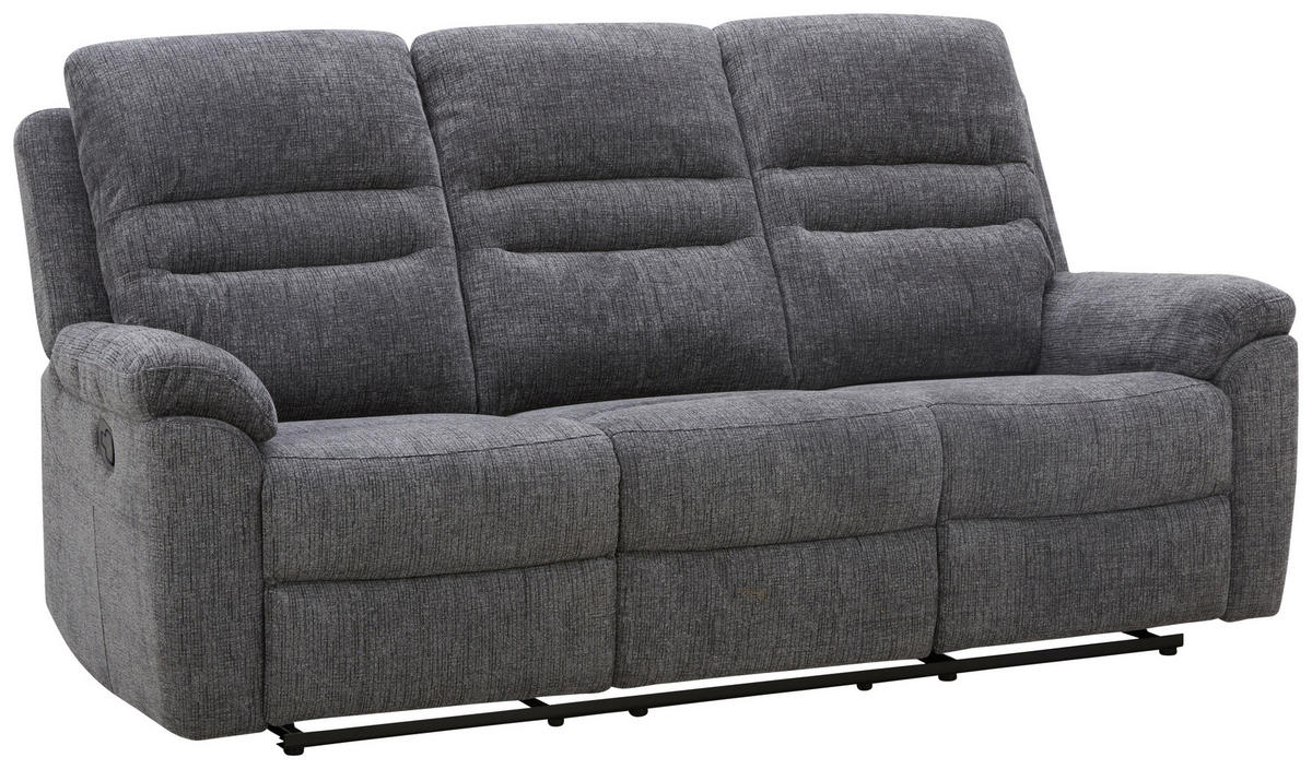 Sofa 3-2-1 KW 2028 dunkelgrau Microfaser KW 2028 - schwarz/dunkelgrau