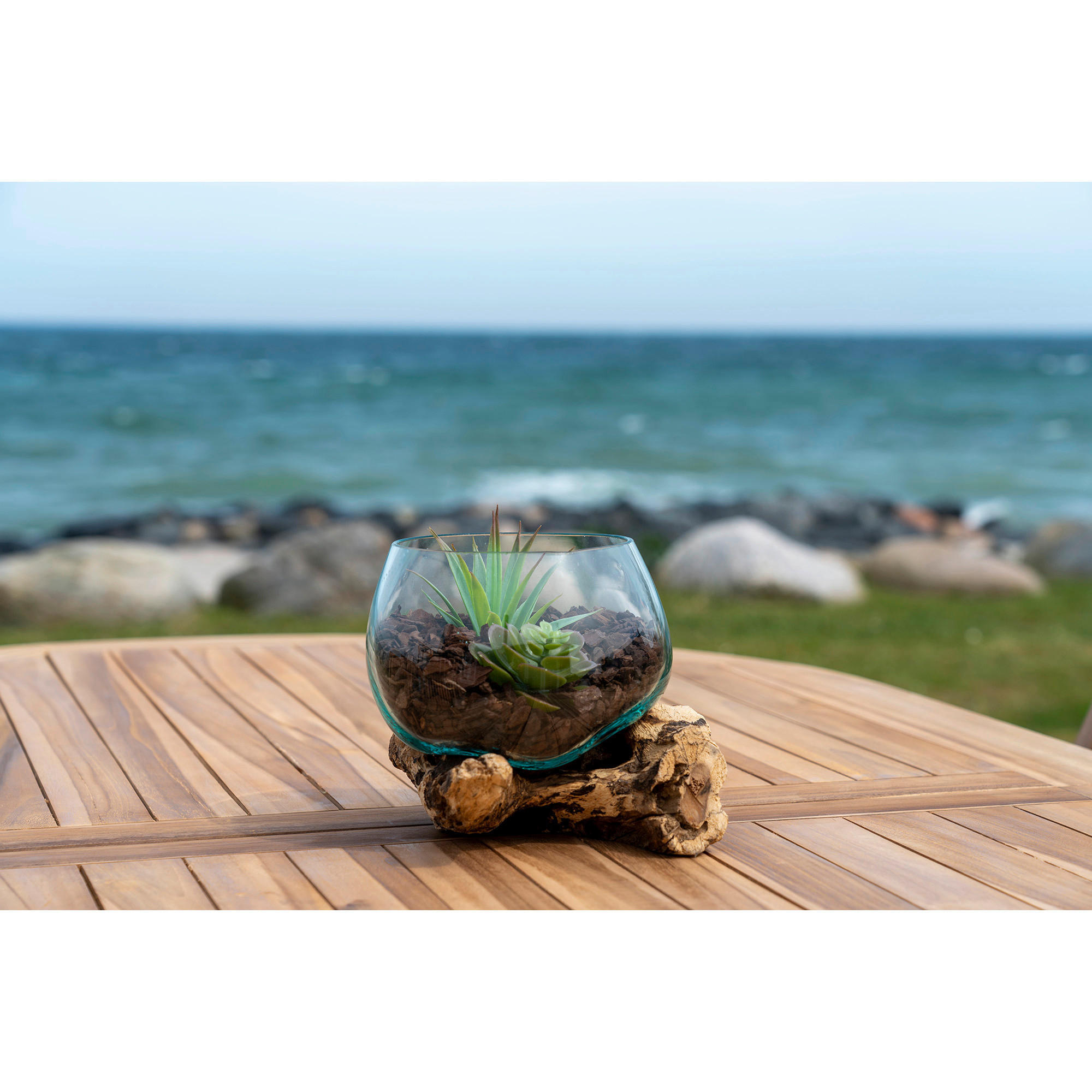 Vase San Marino natur Teakholz B/H/L: ca. 15x15x15 cm San Marino - natur (15,00/15,00/15,00cm)