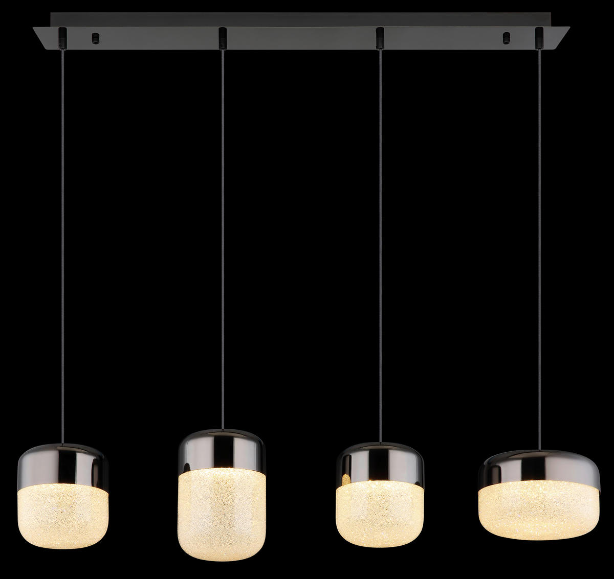 GLOBO LED-Pendelleuchte Graphit transparent Glas Metall B/H/T: ca. 20x150x99 cm CRISTALLICA - Graphit/transparent (20,00/150,00/99,00cm) - GLOBO