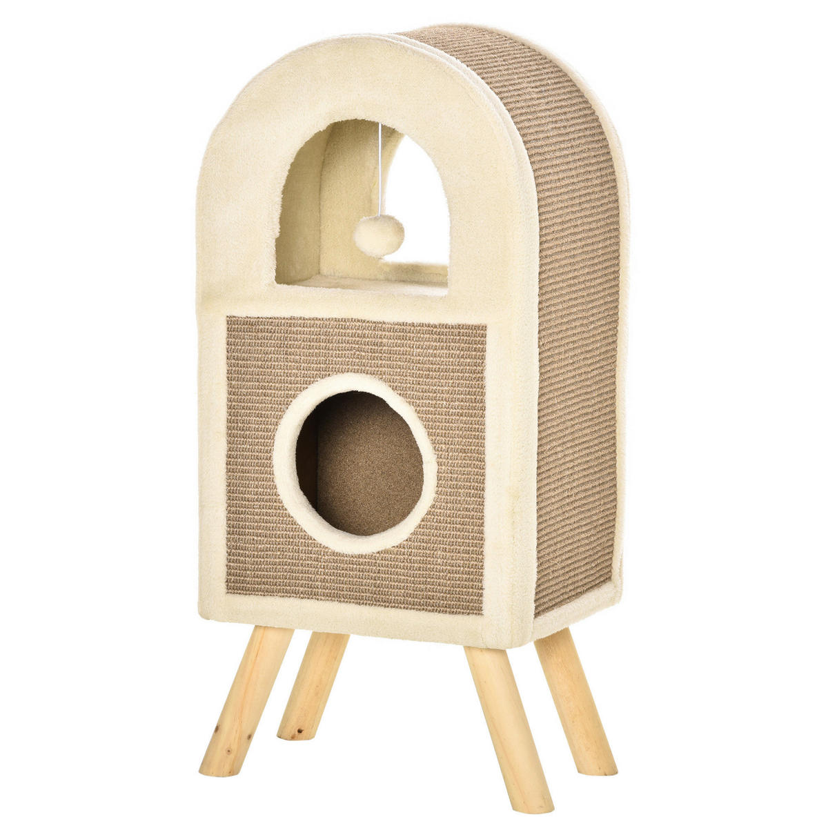 PawHut Kratzbaum braun Spanplatte B/H/L: ca. 34x40x91 cm Kratzbaum - braun (91,00/34,00/40,00cm) - PawHut