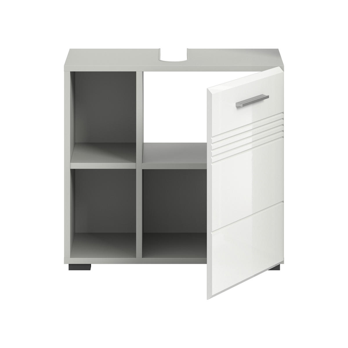 Waschbeckenunterschrank Copa hellgrau weiß Hochglanz B/H/T: ca. 60x56x32 cm Copa - hellgrau/weiß (60,00/56,00/32,00cm) - xonox.home