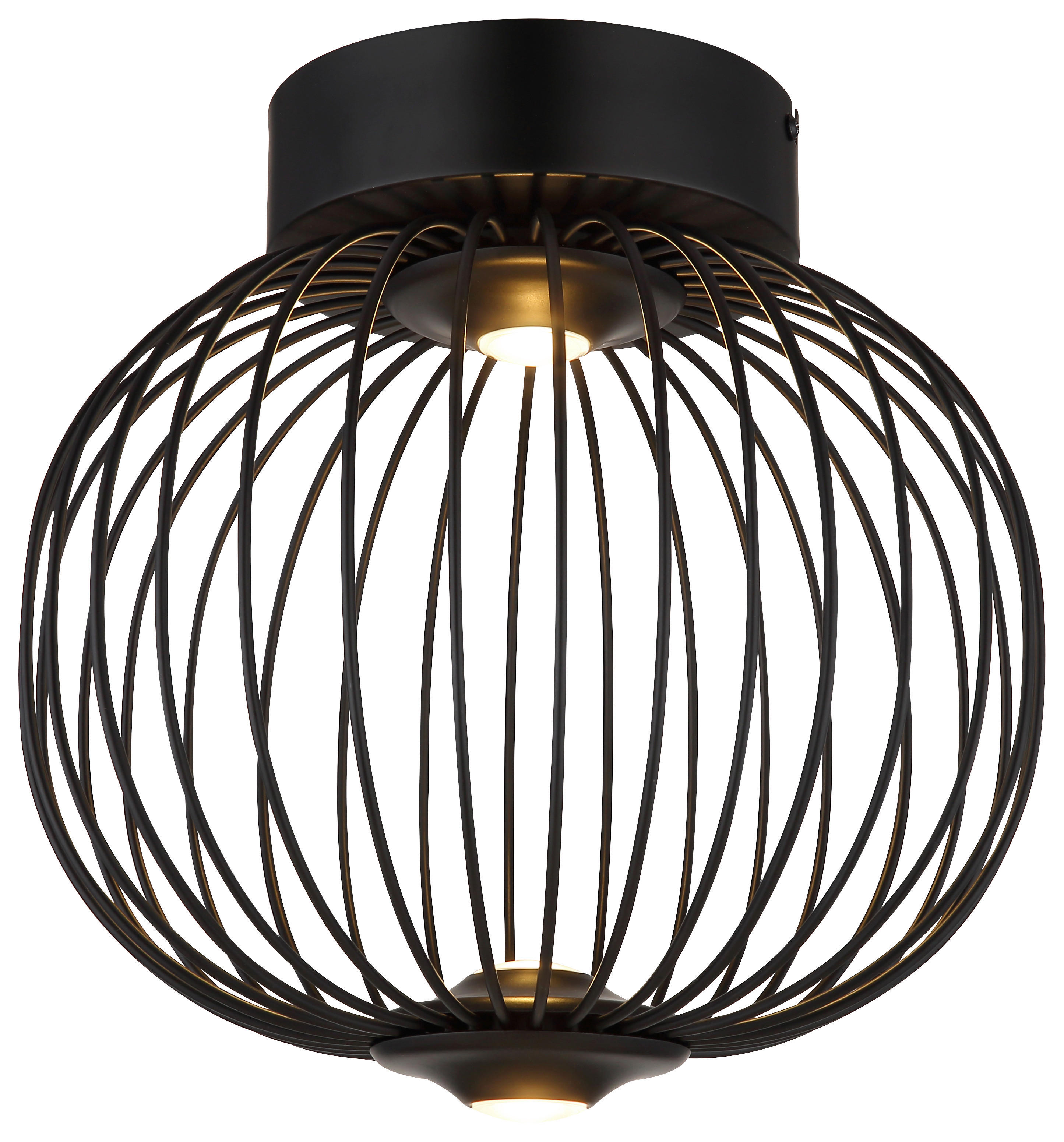 GLOBO LED-Deckenleuchte schwarz Metall Aluminium H/D: ca. 30x30 cm GALWAY - schwarz (30,00/30,00cm) - GLOBO