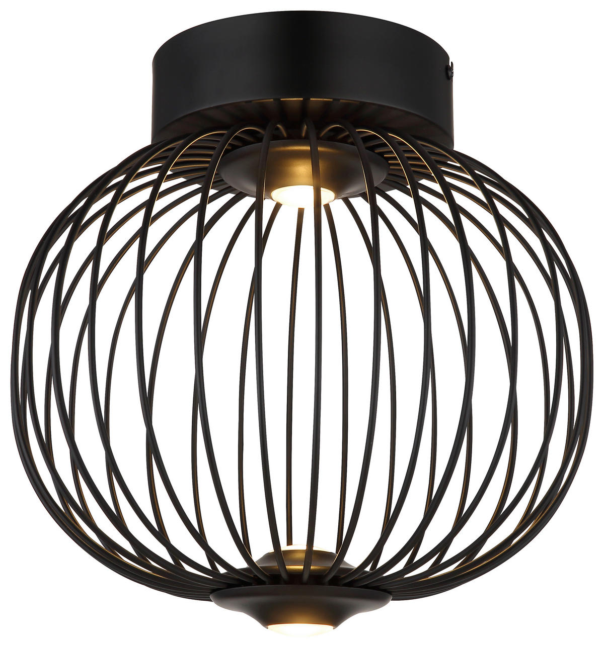 GLOBO LED-Deckenleuchte schwarz Metall Aluminium H/D: ca. 30x30 cm GALWAY - schwarz (30,00/30,00cm) - GLOBO