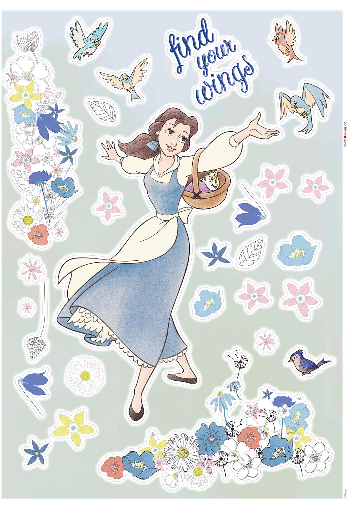 Komar Wandtattoo Belle find your Wings Disney Belle find your Wings B/L: ca. 50x70 cm Belle find your Wings - (50,00/70,00cm) - Komar