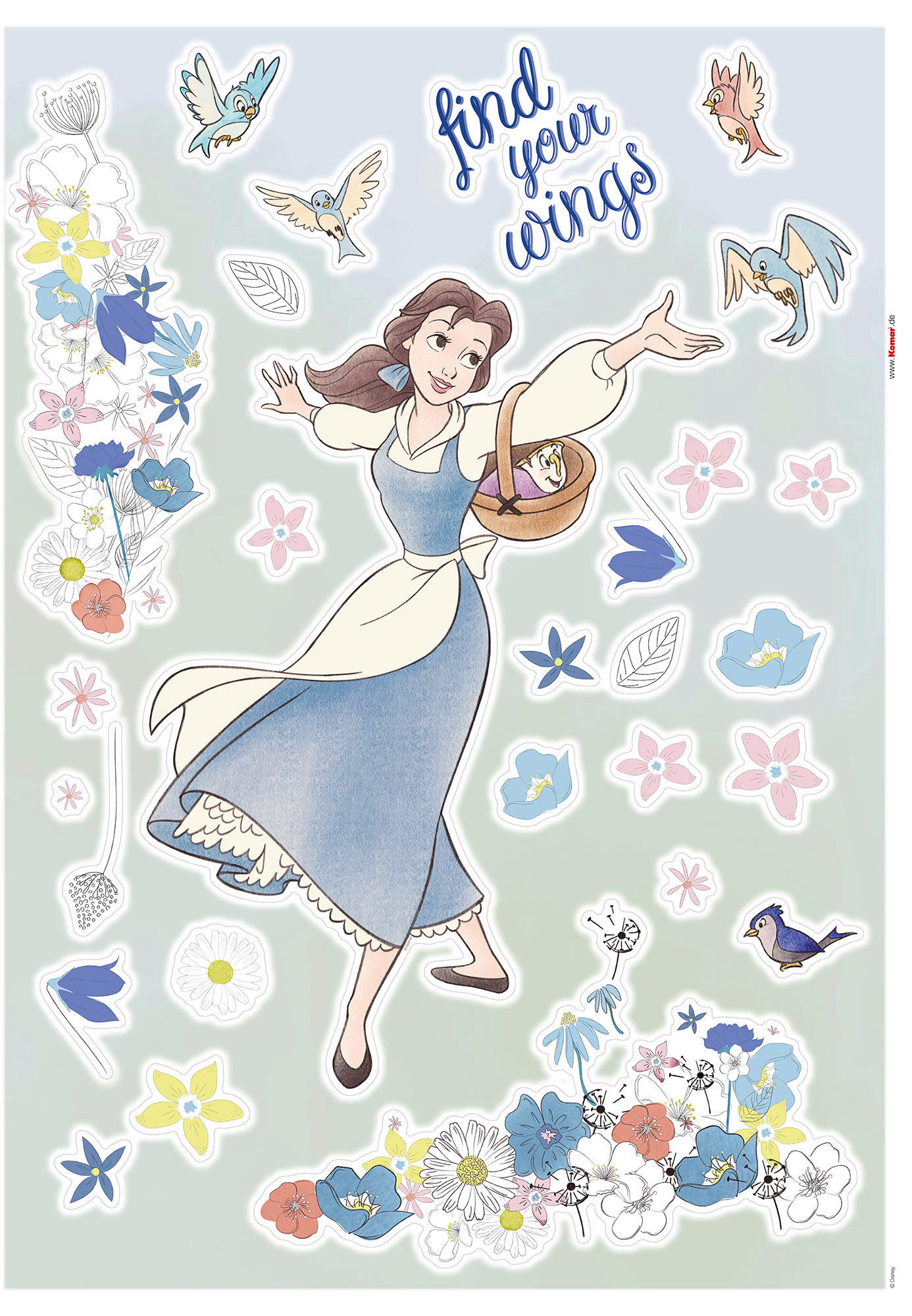 Komar Wandtattoo Belle find your Wings Disney Belle find your Wings B/L: ca. 50x70 cm