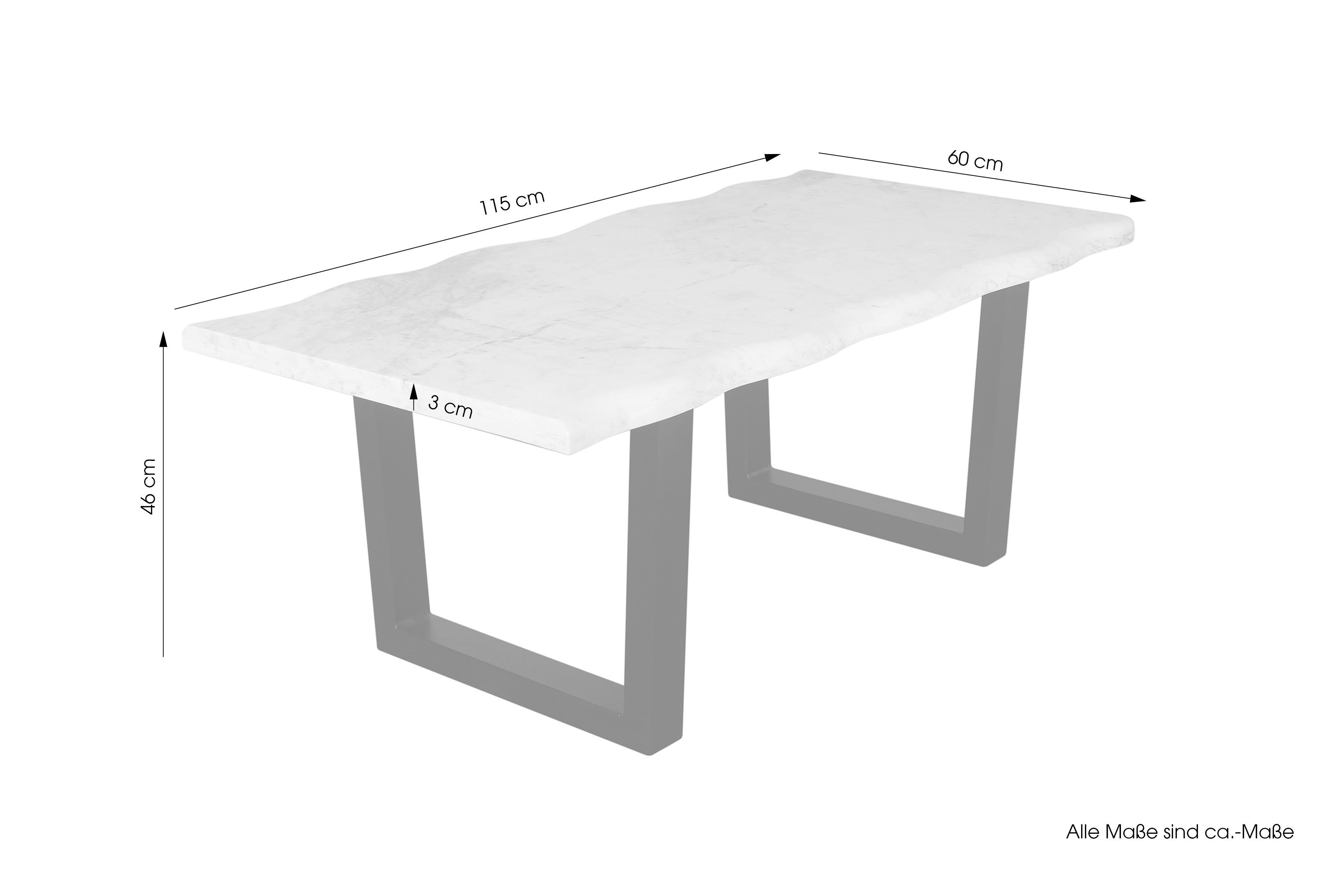 Couchtisch STONE schwarz pulverbeschichtet B/H/T: ca. 115x46x60 cm STONE - schwarz (115,00/46,00/60,00cm) - byLIVING
