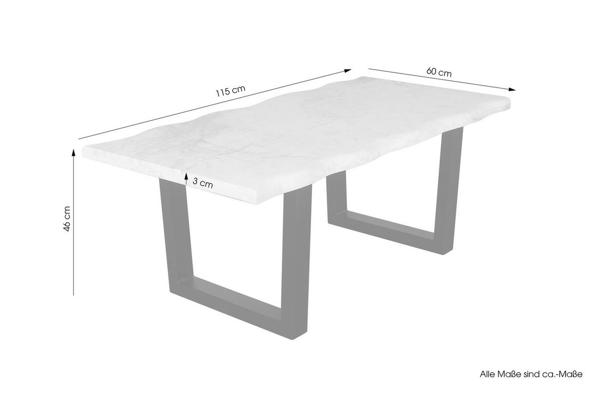 Couchtisch STONE schwarz pulverbeschichtet B/H/T: ca. 115x46x60 cm STONE - schwarz (115,00/46,00/60,00cm) - byLIVING