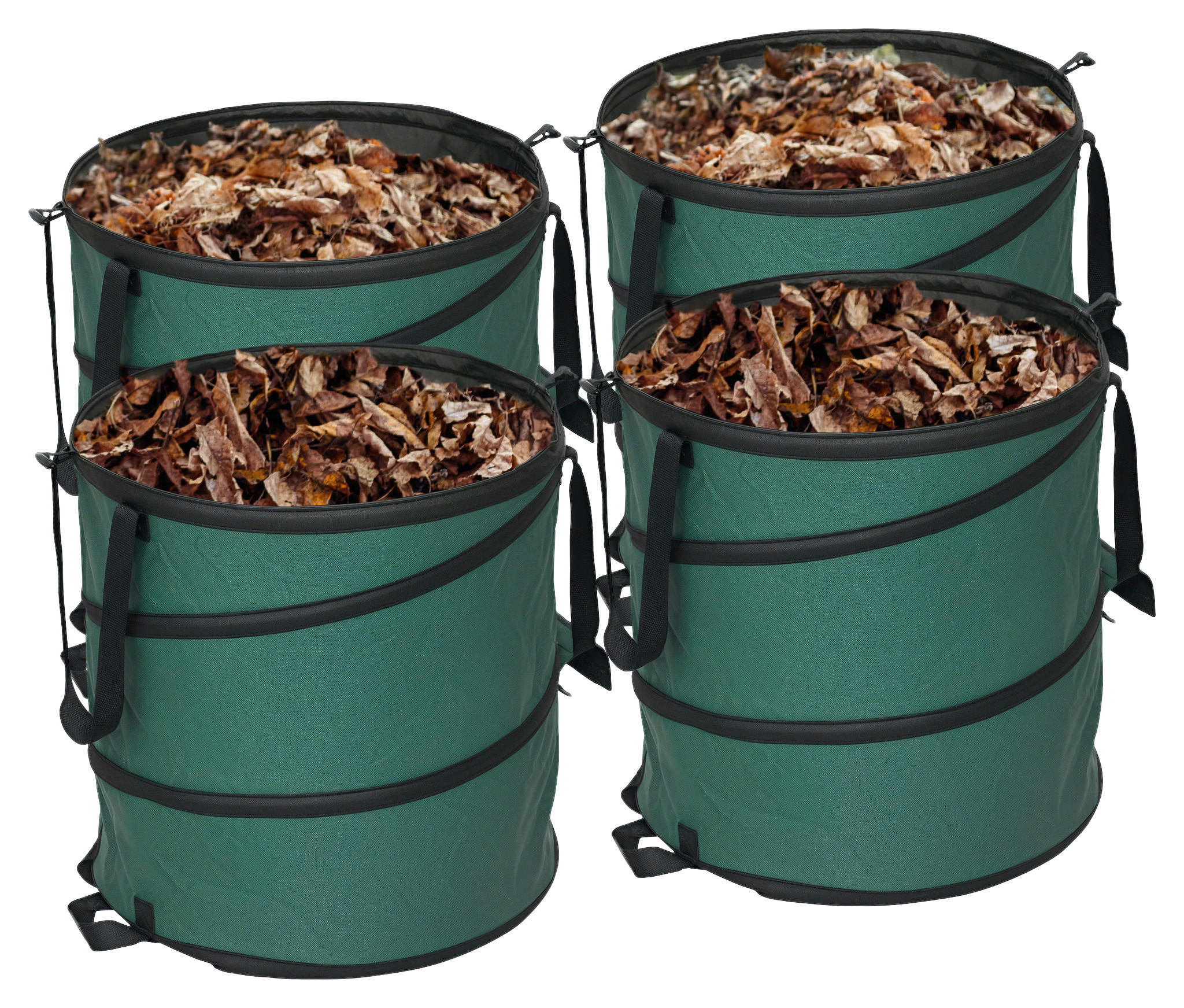 Outsunny Gartenabfallsack 4er Set grün B/H/L: ca. 47x50x47 cm Gartenabfallsack 4x 160l - grün (47,00/47,00/50,00cm) - Outsunny