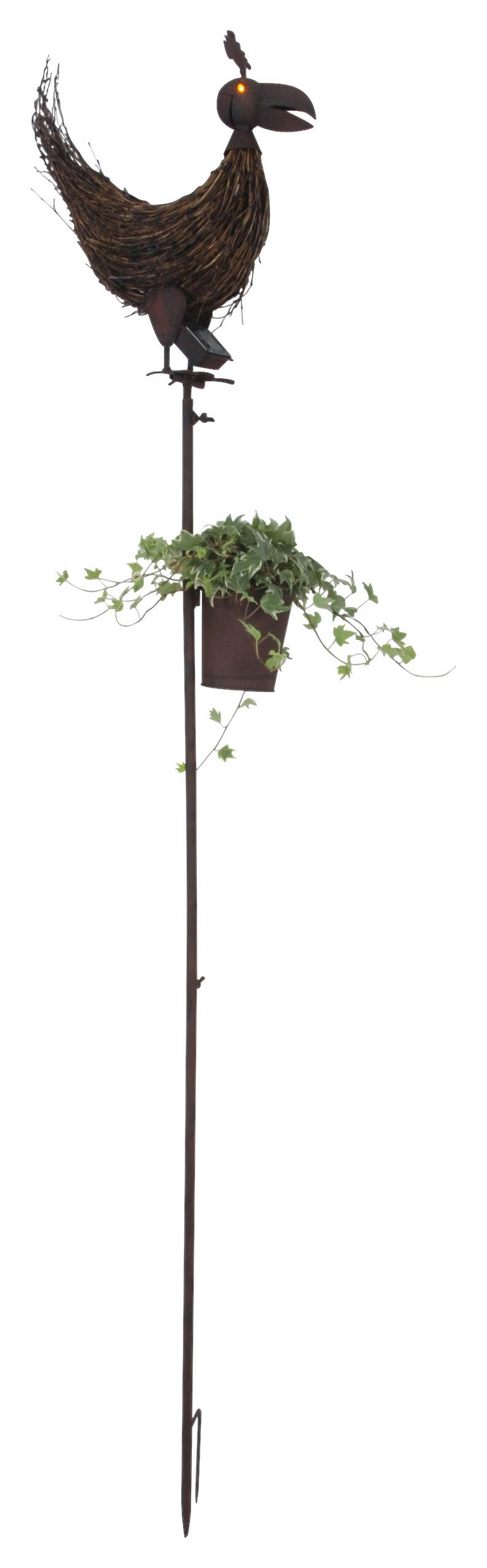 LED-Solar-Erdspieß 5047914 schwarz Metall H: ca. 169 cm LED-Solar-Erdspieß "Huhn" - schwarz (169,00cm) - Näve Leuchten