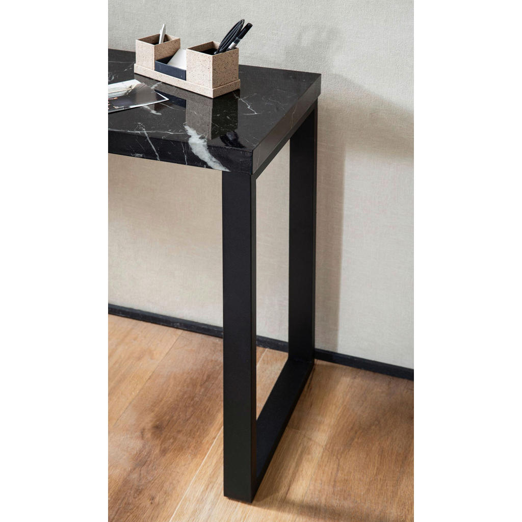 Thumbnail - Konsolentisch schwarz Marmor Optik MDF B/H/T: ca. 120x76x40 cm