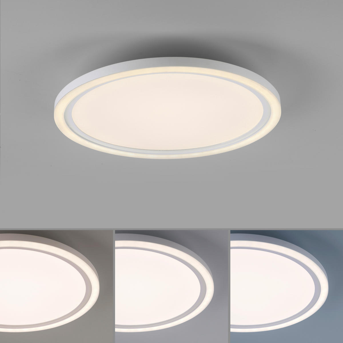 Just Light LED-Deckenleuchte BEDGING 14883-16 weiß Eisen Kunststoff H/D: ca. 6,5x40 cm 2 Brennstellen BEDGING - weiß (40,00/6,50cm) - Just Light