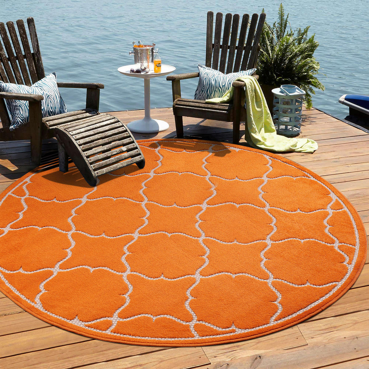 Sanat Outdoorteppich BERLIN orange B/L: ca. 150x150 cm BERLIN - orange (150,00/150,00cm) - Sanat