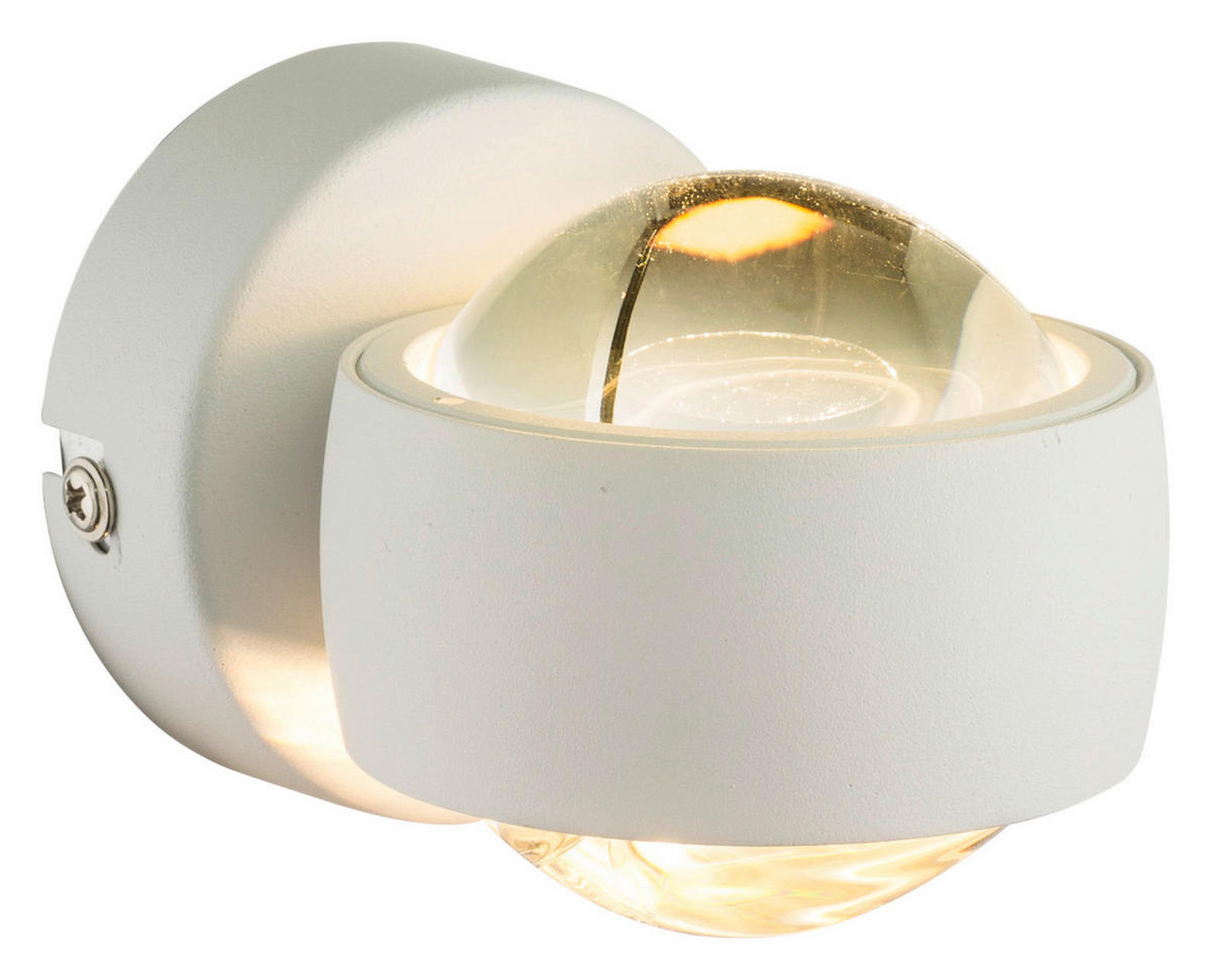 GLOBO LED-Wandleuchte weiß Metall Glas B/H/L: ca. 7,5x7x10 cm 2 Brennstellen RANDI - weiß (10,00/7,50/7,00cm) - GLOBO