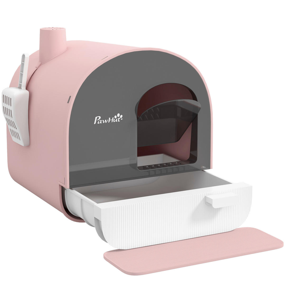PawHut Katzentoilette rosa Kunststoff B/H/L: ca. 44x47x43 cm Katzentoilette - rosa (43,00/44,00/47,00cm) - PawHut