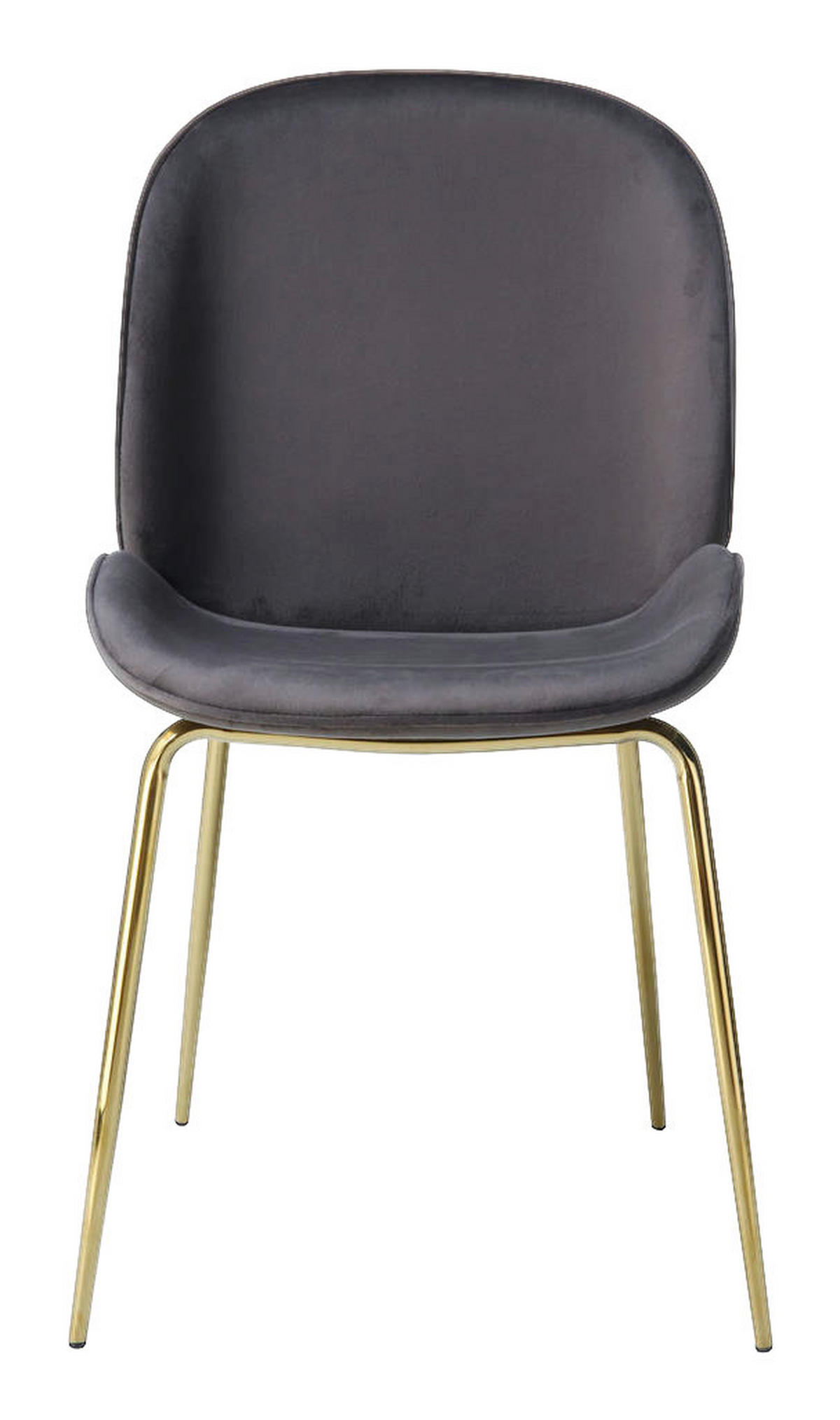 Stuhl Charlize 100 2er grau Microfaser B/H/T: ca. 48x87x59 cm Charlize 100 2er - messing/grau (48,00/87,00/59,00cm) - 360 Living