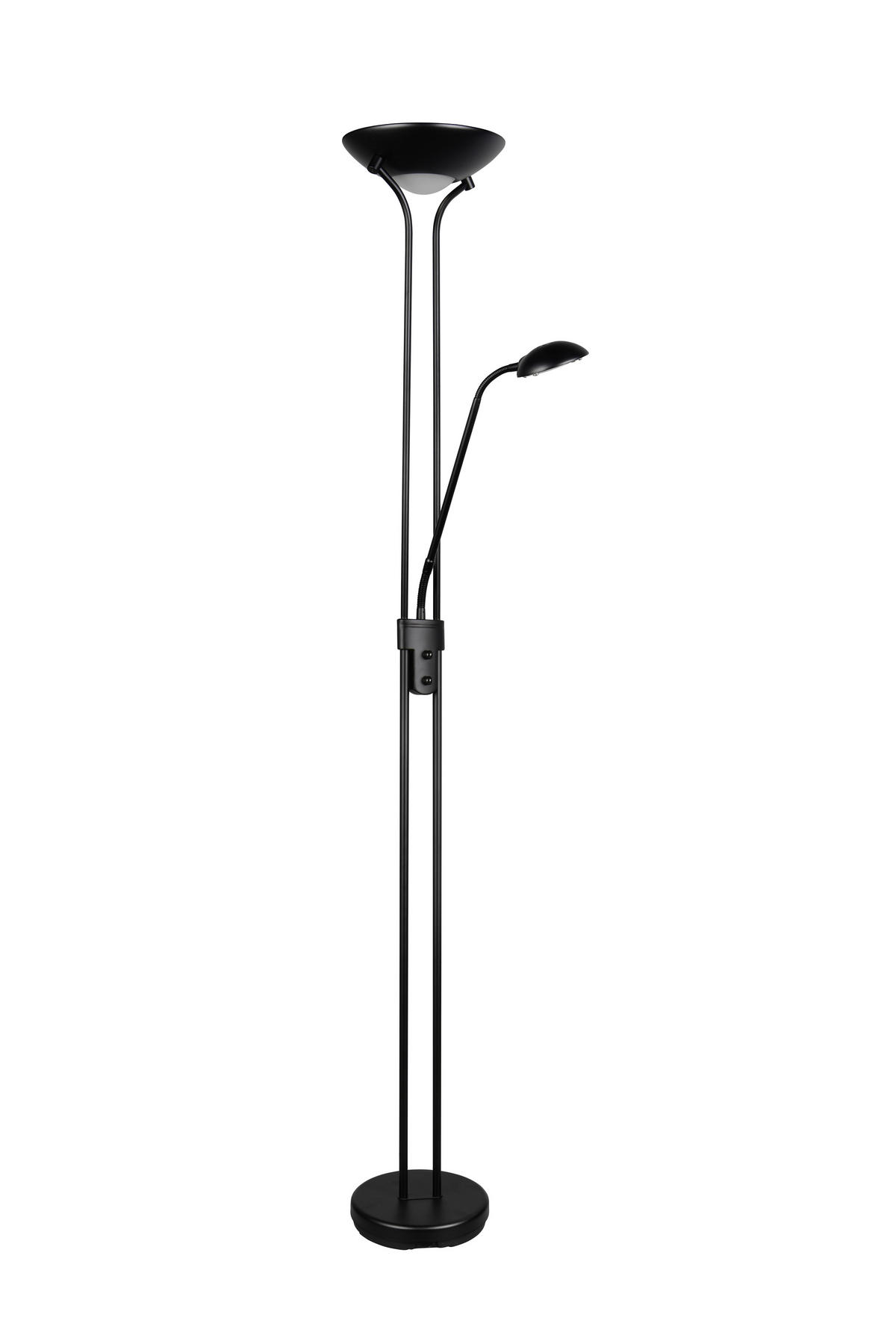Reality LED-Stehleuchte Spock R42292132 schwarz Metall Glas H/D: ca. 180x25 cm 2 Brennstellen Spock - schwarz (25,00/180,00cm) - Reality