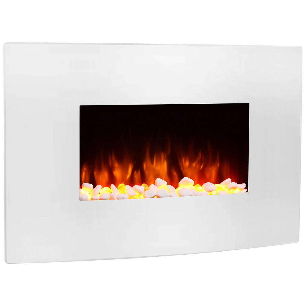 Richen Elektrokamin Enjo mit Heizung, LED-Beleuchtung, 3D-Flammeneffekt & Fernbedienung