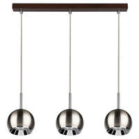 SPOT Light Pendelleuchte SP-5141376 Ball Wood Chrom walnuss Satiniert Buche Metall B/H: ca. 52x110 cm GU10 3 Brennstellen Ball Wood - walnuss/Satiniert (52,00/110,00cm) - SPOT Light