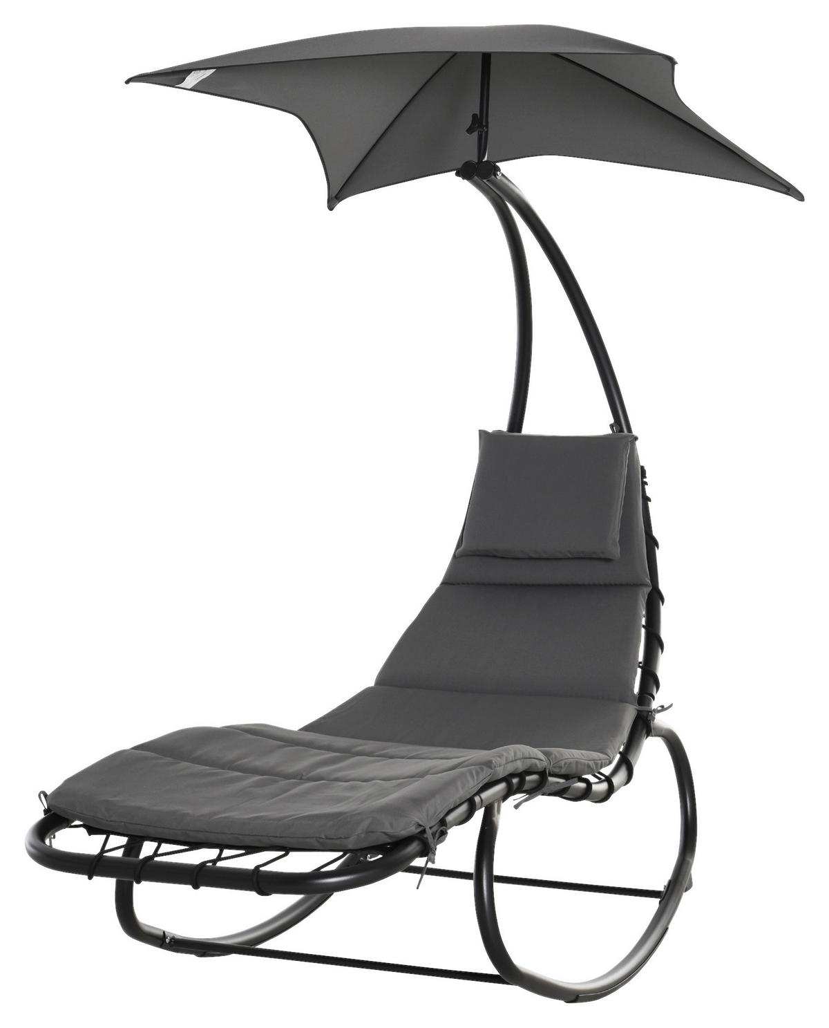 Outsunny Schaukelliege dunkelgrau Stahl B/H/L: ca. 114x190x185 cm Schaukelliege - dunkelgrau (185,00/114,00/190,00cm) - Outsunny