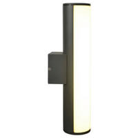 LED-Außenwandleuchte 1161997 dunkelgrau weiß B/H/T: ca. 30x6,5x9,5 cm LED Außenwandleuchte Flair mit LED - weiß/dunkelgrau (30,00/6,50/9,50cm) - Näve Leuchten