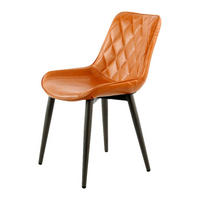Stuhl Cecil 100 2er orange Kunstleder B/H/T: ca. 51x80x57 cm Cecil 100 2er - orange/schwarz (51,00/80,00/57,00cm) - 360 Living